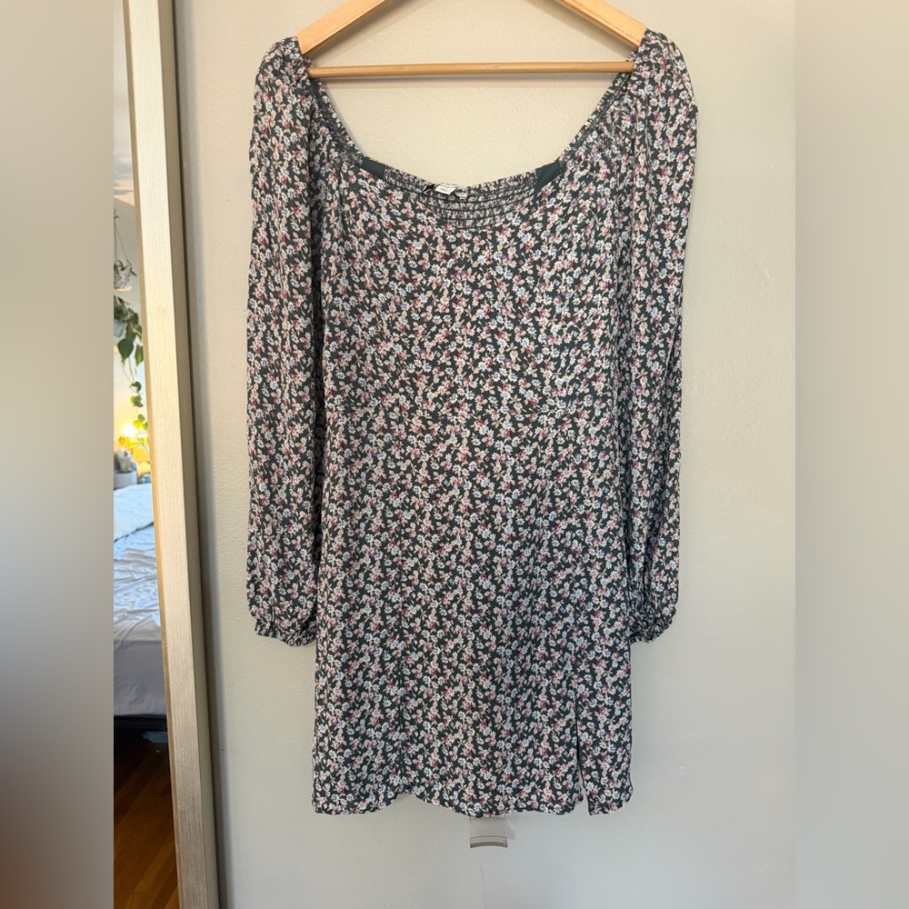And Now This Floral Long Sleeve Smocked Mini Dress Size Small